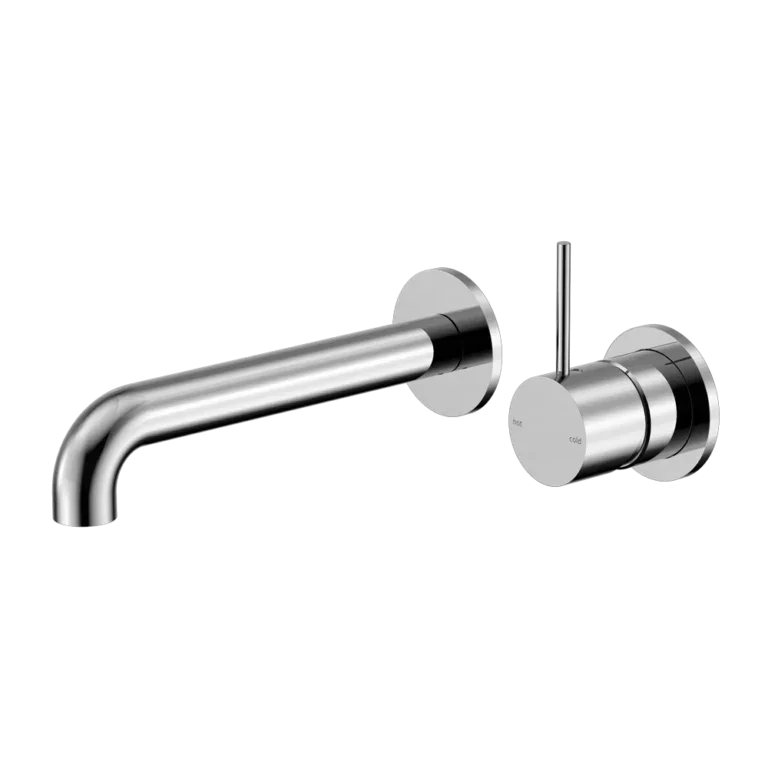 Nero Tapware WBM21 Mecca Handle Up Wall Basin/Bath Mixer Set with 185mm Reach Spout - Various Colours