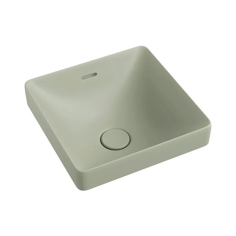 Tranquil Square Semi-Inset Ceramic Basin with Overflow 345x345mm - Various Colours
