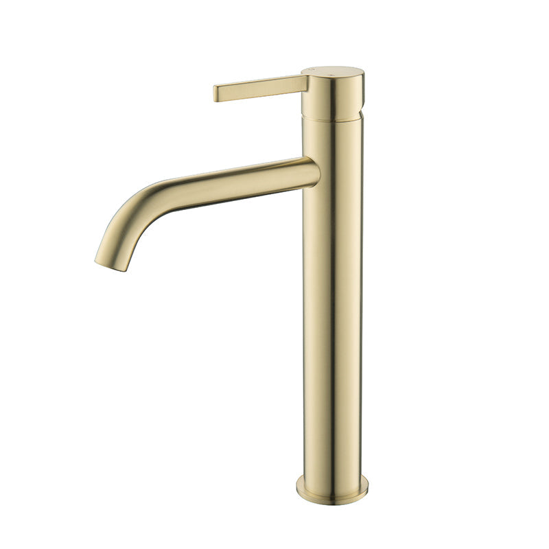 TBM19 Round Tall Basin Mixer Curved Spout