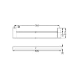 CELIA Chrome Double Towel Rail 800mm