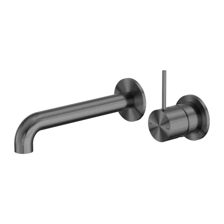 Nero Tapware WBM21 Mecca Handle Up Wall Basin/Bath Mixer Set with 185mm Reach Spout - Various Colours