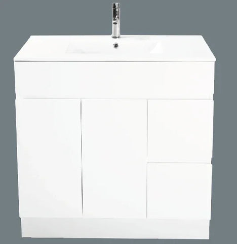BV03 Gloss White Fingerpull Freestanding Vanity - 600 / 750 / 800 / 900 / 1000 / 1200 / 1500 / 1800mm