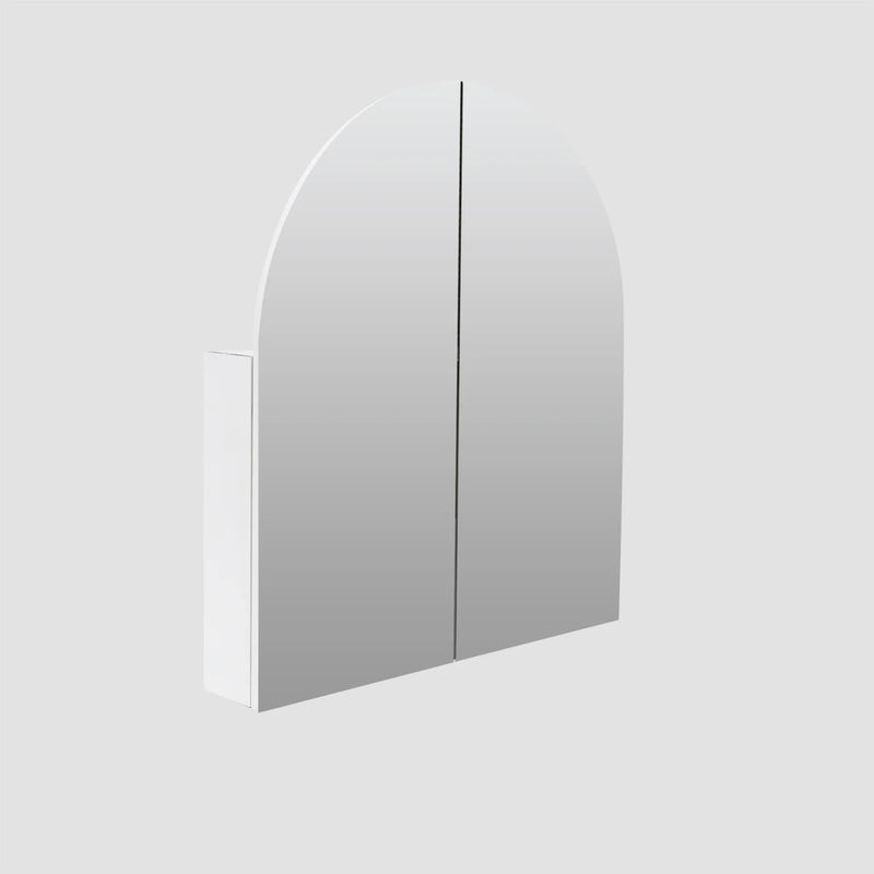 Moon Shape Mirror Cabinet Pencil Edge 800x900mm / 1200x800mm - Matte White / Woodgrain