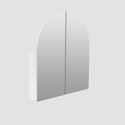 Moon Shape Mirror Cabinet Pencil Edge 800x900mm / 1200x800mm - Matte White / Woodgrain