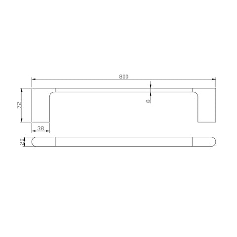 Liano Single Towel Rail 600mm / 800mm - Various Colours