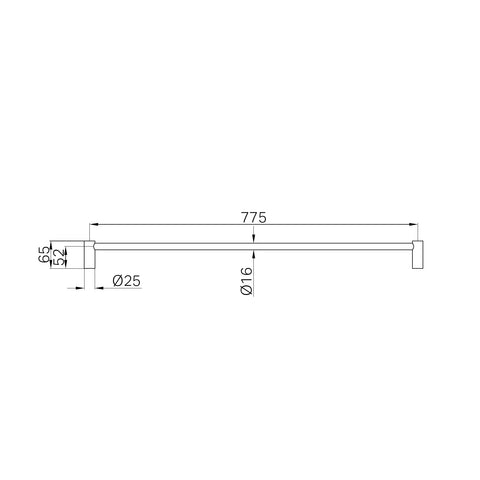 New Mecca Single Towel Rail 600mm / 800mm - Various Colours