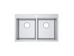 Double Bowls Top Mount Kitchen / Laundry Sink With Tap Hole 806x514mm