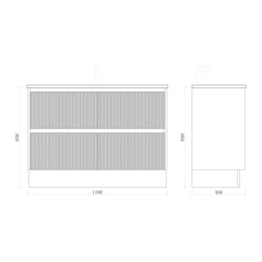 BV02 (460mm Depth) Wooden Fluted Freestanding Vanity- 750/ 900 / 1200 / 1500mm