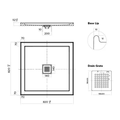 Eco Low Profile Polymarble Shower Base - Various Sizes