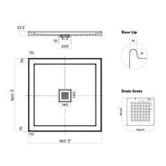 Eco Low Profile Polymarble Shower Base - Various Sizes