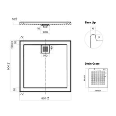 Eco Low Profile Polymarble Shower Base - Various Sizes