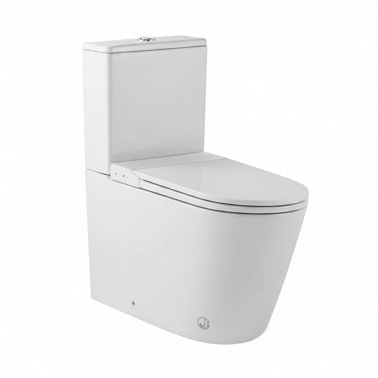 Raised Height Back To Wall Tornado Rimless Flush Toilet Suite (Auto Flush) with Smart Remote Bidet Seat - White (4 Star)