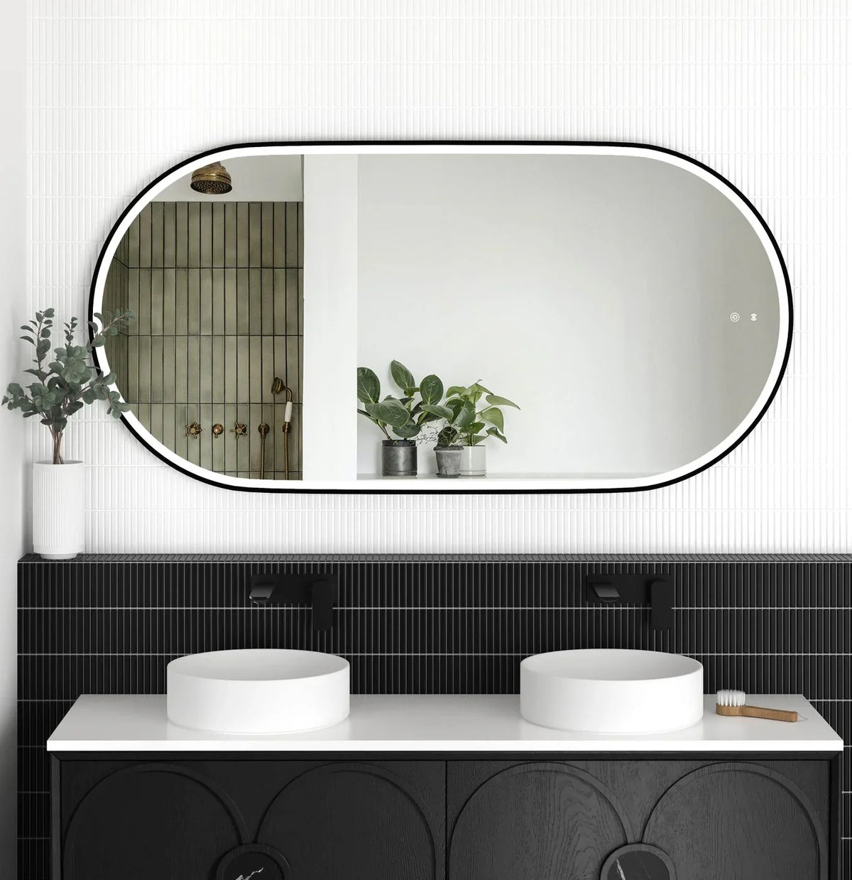 Oval LED Mirror Backlit 1200/1500/1800x750mm - Various Colors Frame