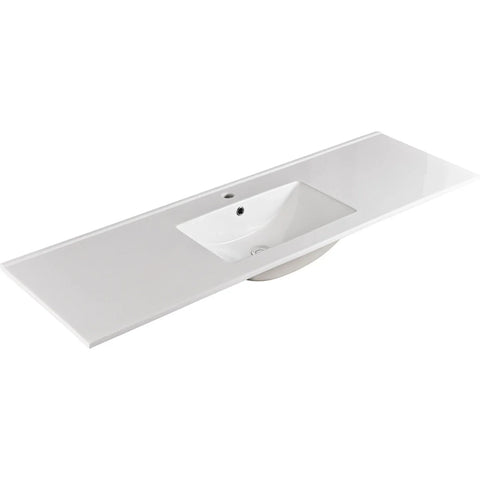 Standard - Gloss White Rectangular Bowl 465mm Depth Ceramic Vanity Top - Various Sizes