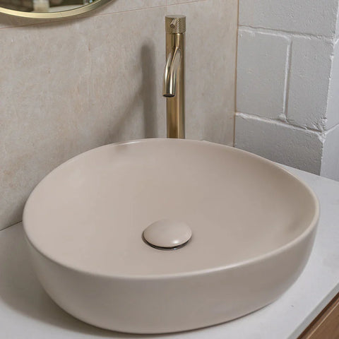 Pebble Above Counter Ceramic Basin 400x395mm - Various Colours