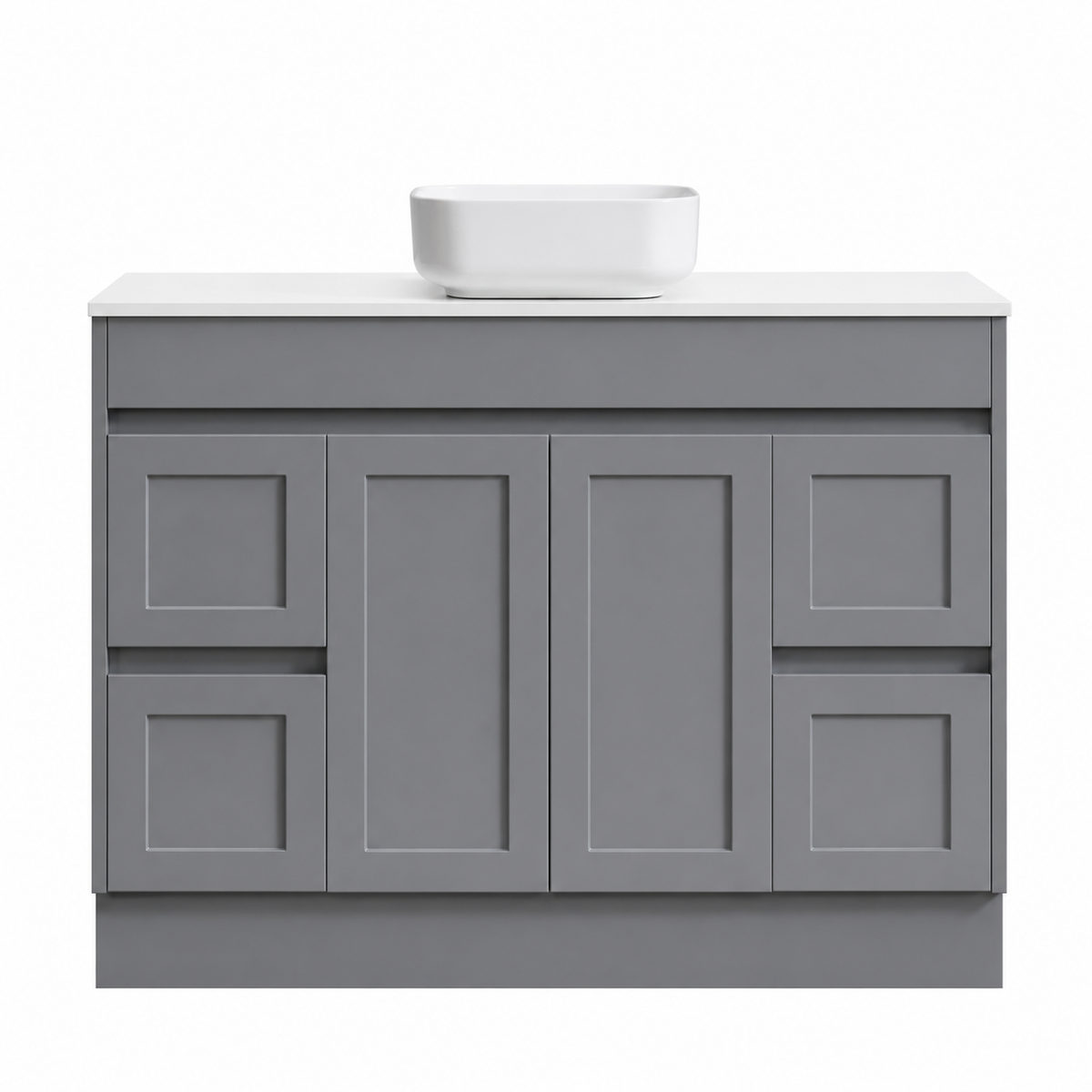 BV52 (460mm Depth) Matt Grey Shaker Freestanding Vanity - 600 / 750 / 900 / 1200 / 1500 / 1800mm