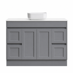 BV52 (460mm Depth) Matt Grey Shaker Freestanding Vanity - 600 / 750 / 900 / 1200 / 1500 / 1800mm