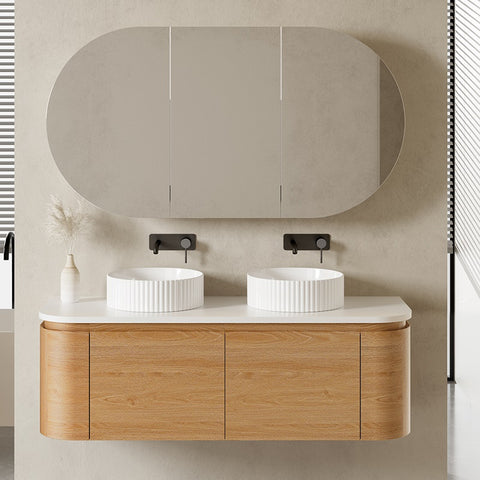 BV50WH (500mm Depth) Wooden Curved Wall Hung Vanity- 900 / 1200 / 1500mm