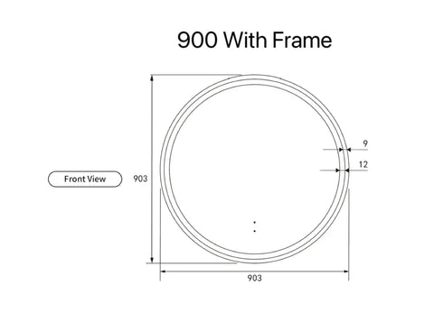 Round LED Mirror Touchless Switch with Demister 700mm / 900mm - Frameless / With Frame