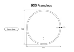 Round LED Mirror Touchless Switch with Demister 700mm / 900mm - Frameless / With Frame