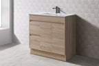 BV77 Slimline Woodgrain Freestanding Vanity