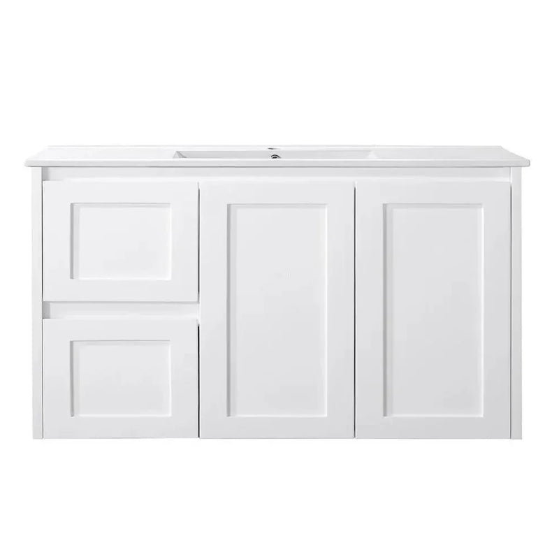 BV55WH (460mm Depth) Matte White Shaker Wall Hung Vanity - 600 / 750 / 900 / 1200 / 1500 / 1800mm