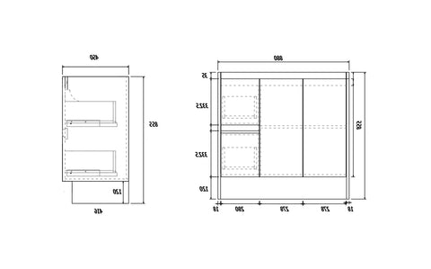 BV03 Gloss White Fingerpull Freestanding Vanity - 600 / 750 / 800 / 900 / 1000 / 1200 / 1500 / 1800mm