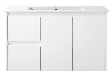 BV32WH Slimline (360mm depth) Gloss White Wall Hung Vanity - 600 / 750 / 900 / 1200mm