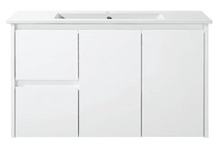 BV32WH Slimline (360mm depth) Gloss White Wall Hung Vanity - 600 / 750 / 900mm