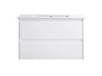 White wall-hung vanity cabinet