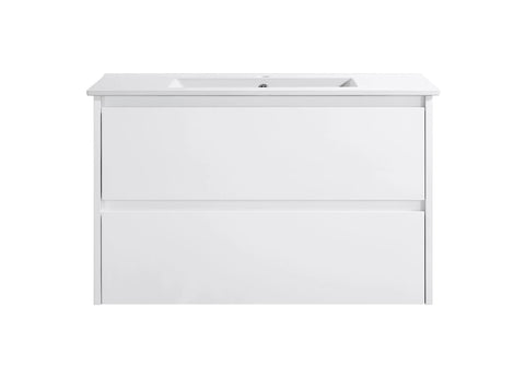 BV15WH Gloss White Fingerpull Wall Hung Vanity - 600 / 750 / 900 / 1200 / 1500S / 1500D / 1800mm