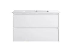 BV15WH Gloss White Fingerpull Wall Hung Vanity - 600 / 750 / 900 / 1200 / 1500S / 1500D / 1800mm