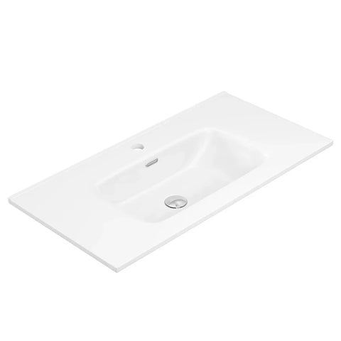Premium - Gloss White Soft Curve Bowl 465mm Depth Vanity Top - Various Sizes