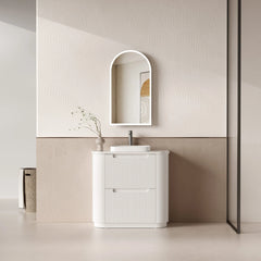 BV46 Fluted Matte White Curve Freestanding Vanity - 750 / 900 / 1200 / 1500 / 1800mm