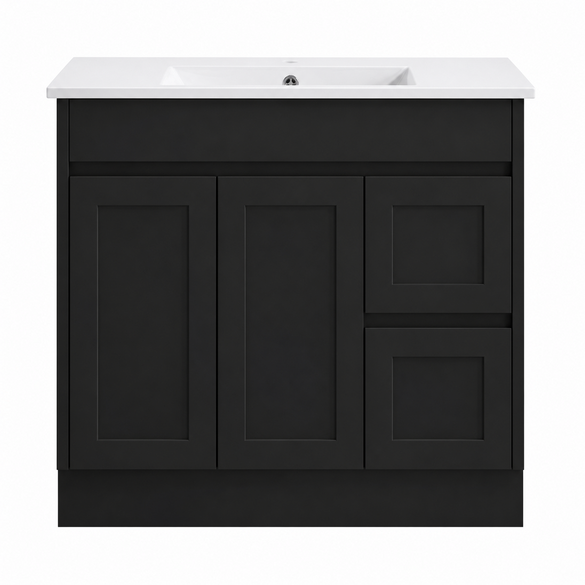 BV53 (460mm Depth) Matt Black Fingerpull Freestanding Vanity - 600 / 750 / 900 / 1200 / 1500 / 1800mm