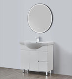 BV96 Gloss White Semi-Recessed Freestanding Vanity - 600 / 750 / 900mm