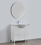 BV96 Gloss White Semi-Recessed Freestanding Vanity