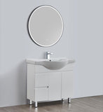 BV96 Gloss White Semi-Recessed Freestanding Vanity - 600 / 750 / 900mm