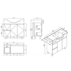 BV96 Gloss White Semi-Recessed Freestanding Vanity - 600 / 750 / 900mm