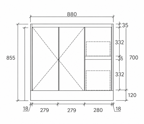 BV38 Slimline (360mm Depth) Freestanding Vanity - 600 / 750 / 900 / 1200mm - Gloss White