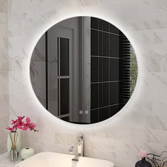 Round Frameless LED Mirror (Back Lit) with Demister 600mm / 750mm / 900mm
