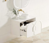 BV89WH Matte White with Stone handle Wall Hung Vanity - 600 / 750 / 900 / 1200 / 1500 / 1800mm