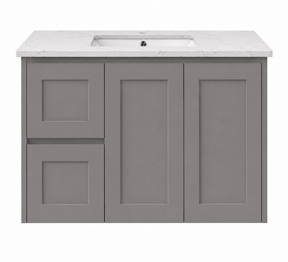 BV56WH (460mm Depth) Matte Grey Shaker Wall Hung Vanity - 600 / 750 / 900 / 1200 / 1500 / 1800mm