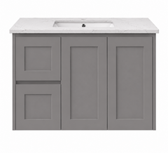 BV56WH (460mm Depth) Matte Grey Shaker Wall Hung Vanity - 600 / 750 / 900 / 1200 / 1500 / 1800mm