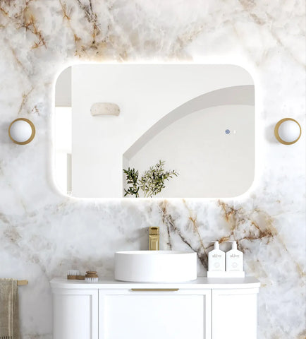 Rectangle Curved LED Mirrors - 900/1200/1500mm - Frameless/With Frame