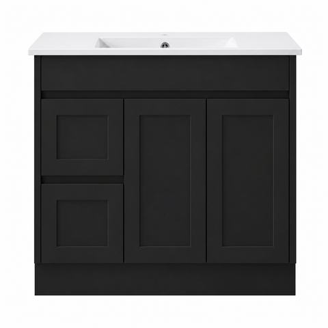 BV53 (460mm Depth) Matt Black Fingerpull Freestanding Vanity - 600 / 750 / 900 / 1200 / 1500 / 1800mm