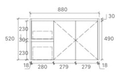 BV03WH Gloss White Fingerpull Wall Hung Vanity - 600 / 750 / 900 / 1200 / 1500 / 1800mm