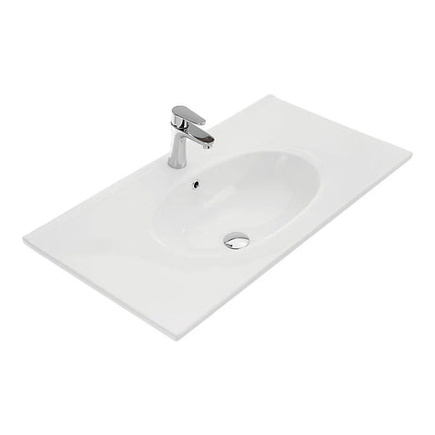 Gloss White Oval Bowl 465mm Depth Ceramic Vanity Top - Various Sizes