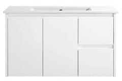 BV32WH Slimline (360mm depth) Gloss White Wall Hung Vanity - 600 / 750 / 900mm