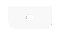 OT Pure White (460mm Depth) Curved Solid Surface Flat Vanity Top - Various Sizes